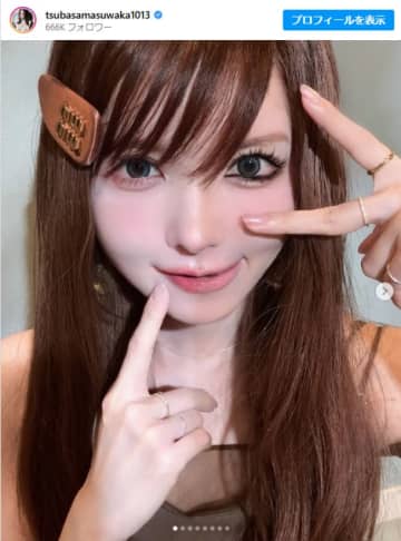益若つばさ、半顔メイクで印象ガラリ！　平成＆令和メイク披露に「メイクの力はすごい」「エモすぎる」など反響