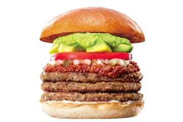 ロッテリア「肉（29）の日」は牛肉100％パティ3枚を重ねた「キングホットチリミートアボカド絶品ビーフバーガー」など販売
