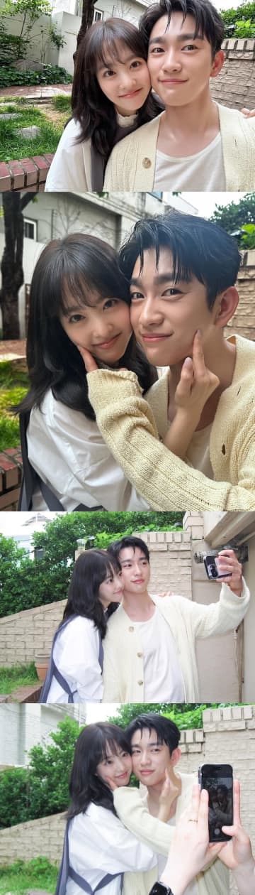 GOT7ジニョン、共演するパク・ボヨンとの密着ツーショット公開「極楽な組み合わせ」【PHOTO】