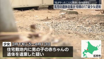赤ちゃんの遺体を遺棄か　17歳少女を逮捕　北海道・石狩市