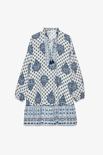 【ZARA】レイヤードでも使えそう♡「柄ミニワンピ」