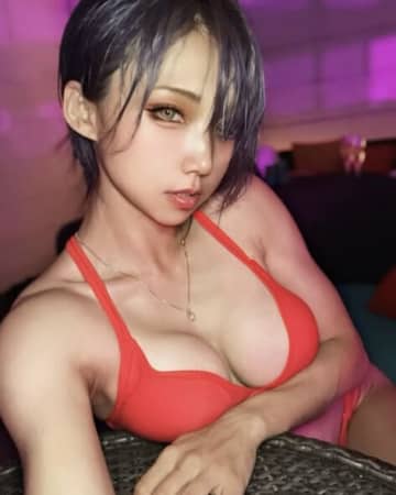 「これは…息を忘れる美しさ」ギャル系モデル・せな、ナイトプールでの真っ赤な水着姿にファン釘付け