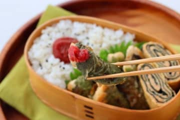 お弁当が傷みにくい！「しそ巻きチキン」「にんじんと海苔の卵焼き」2品弁当【連載300回】