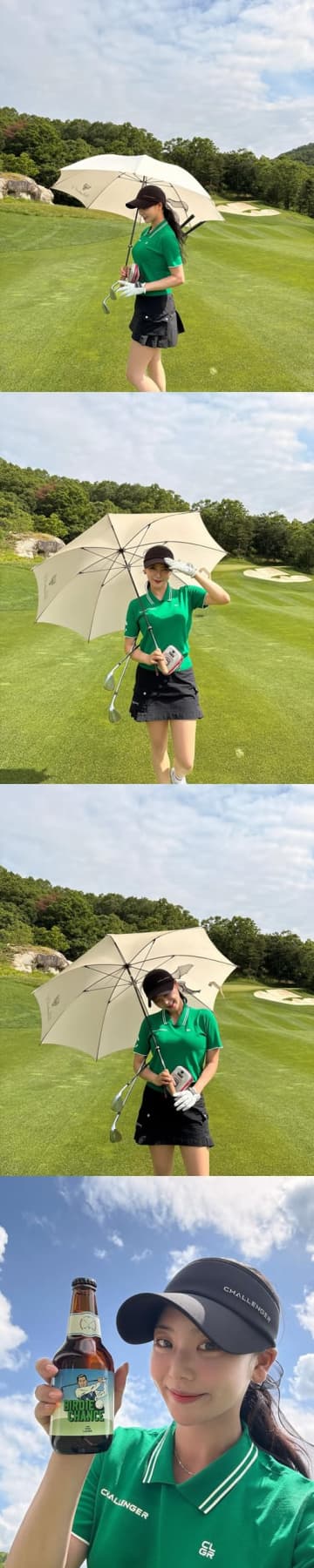 グリーンに映える美貌に釘付け…ミス・コリア出身の韓国女子ゴルファー、タイトなポロシャツ姿に反響【PHOTO】