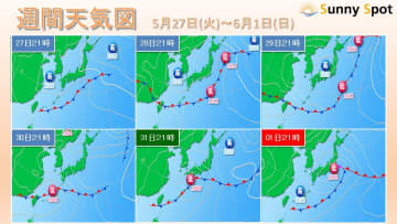 向こう一週間、暑さ控えめのスタート。週明けからの天気