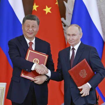 中ロ首脳、対日けん制削除　共同声明で中国側要請