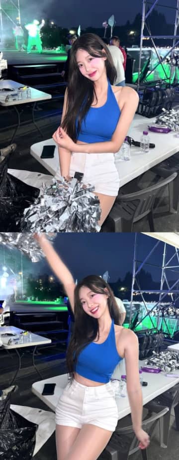 ボリューミーさに目が行く…韓国チアのタンクトップ＆短パン衣装に反響「大好きです！」【PHOTO】