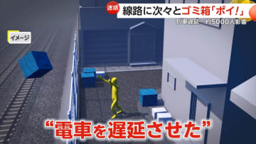 線路にゴミ箱など8個投げ入れ…総武線・山手線など計9本の列車遅延させた疑いでネパール国籍の大学生（25）逮捕　東京・中野区