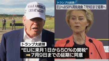 EUへの関税発動　トランプ大統領、7月9日まで延期の考え示す