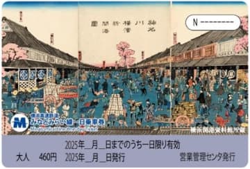 みなとみらい線、「神名川横浜新開港図」デザインの一日乗車券。横浜開港資料館の特典つき