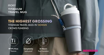 キンキンもアツアツも温度をキープ！ チタン製の真空断熱マグ「Woky Titanium Travel Mug」