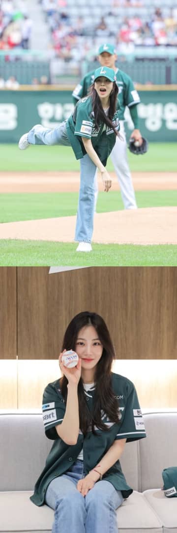 女優ハン・ジウン、美しいユニフォーム姿で“勝利の女神”に！野球愛あふれる特別な瞬間