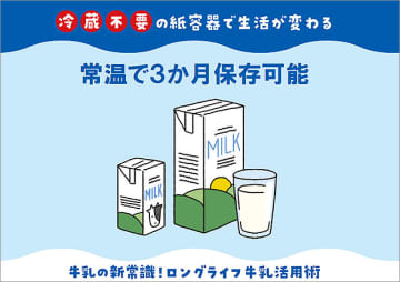 3か月 常温長期保存できるロングライフ紙パック牛乳の衝撃リアル！ 中身を超高温＆瞬間滅菌で微生物ゼロ、Tetra Pak を選んで安心安全 買い置き 災害備蓄 業務効率化 物流革新 食品ロス削減