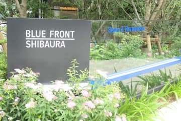 浜松町のツインタワー「ブルーフロント芝浦」　緑道にカフェ・飲食オープン