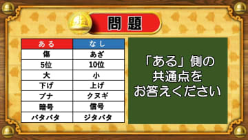 【おめざめ脳トレ】あるなしクイズ！「ある」側の共通点はなんでしょうか？【『クイズ！脳ベルSHOW』より】