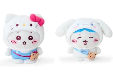 「ちいかわ×サンリオキャラクターズ」ハチワレのシナモロール“なりきり”ぬいぐるみなど全21アイテム