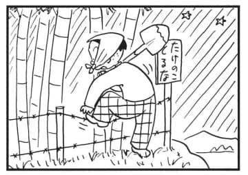朝イチ更新！4コマ漫画『かりあげクン』たけのこ泥棒出没！と思いきや…