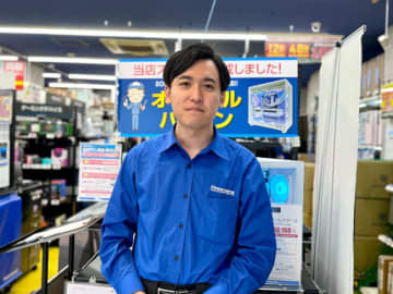「ドスパラ千葉店」スタッフ小暮さん、新卒3年目、これまでの組み立て台数は約30台！