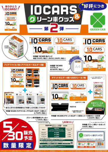 好評につき第2弾が登場！JR中央線快速沿線のNewDays店舗限定！「中央線快速 10CARS＆グリーン車グッズ」を5月30日から限定発売