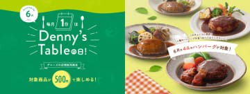 デニーズ「ハンバーグ」4品が“ワンコイン500円”！　毎月1日は「Dennyʼs Tableの日」