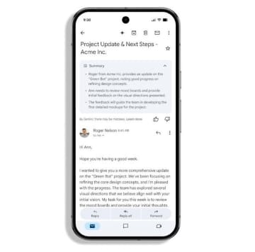iPhoneとAndroidの「Gmail」で長文メールを自動要約、Gemini活用
