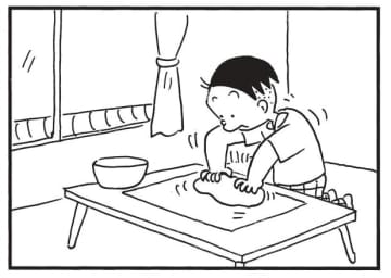 朝イチ更新！4コマ漫画『かりあげクン』極細のそうめん作りに挑戦！