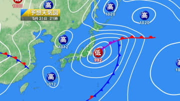 今日31日・明日1日の天気予報　明日にかけて北海道～近畿はすっきりしない天気　明日は関東で肌寒さ解消し夏日予想