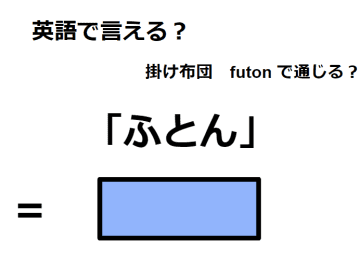 英語で「ふとん」はなんて言う？