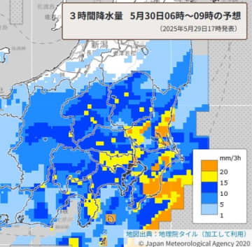 【速報】関東で今夜から大雨に警戒　南部で24時間に100ミリの雨予想　埼玉も警報の可能性