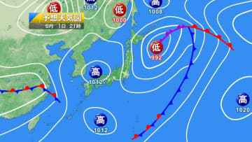今日1日・明日2日の天気予報　今日午後は西日本でお出かけ日和　明日は西から前線を伴った低気圧が接近し、九州で傘の出番に
