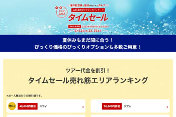 ジャルパック、海外ツアーで最大4万円割引　6月12日まで