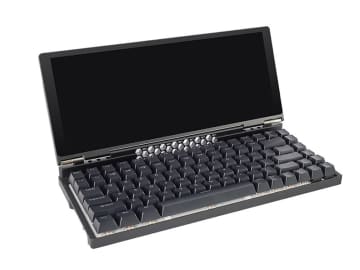 横に長い10型モニター搭載のメカニカルキーボード