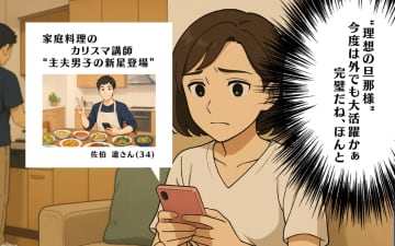 【漫画】料理教室の講師として活躍し始めた夫に嫉妬【料理上手の夫に嫁が嫉妬 Vol.5】