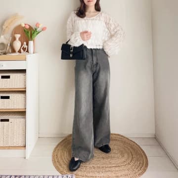 着回し力すごい！【しまむら】透明感コーデ叶う♡「シアーフェザーカーデ」