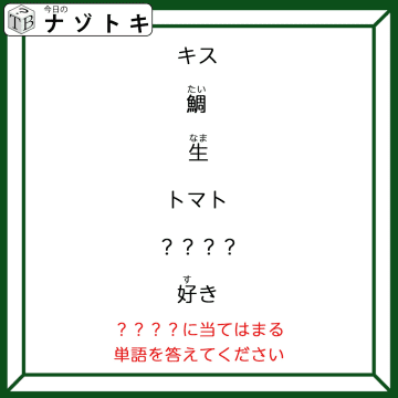 クイズです！「？？？？にはどんな言葉がはいるか考えよう！」全体を眺めることが大事！【難易度LV３.・中辛】