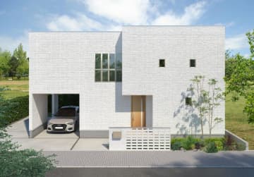 愛知の東新住建、コンクリート外観のログハウスを発売