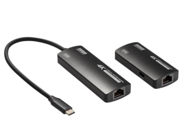 USB Type-CからHDMIへ最大100m映像伝送できるエクステンダ