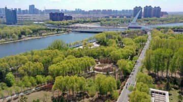 中国吉林省長春の母なる川、伊通河が生み出す新たな活力