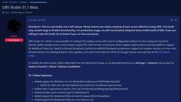 OBS最新ベータ、Arm版Windowsに対応。VALORANTのキャプチャ問題も修正