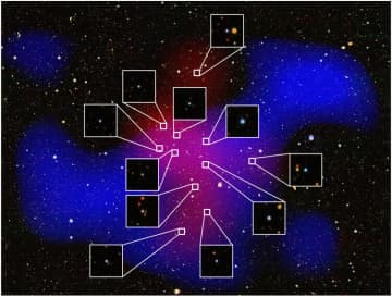 108億年前の宇宙で密集していた巨大なブラックホールを発見　すばる望遠鏡などの観測データから