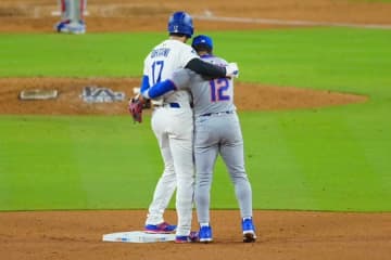 ほんの一瞬、塁上の大谷翔平に近づいたメッツ遊撃手の交流　緊迫の1点差ゲームで透けた敬意