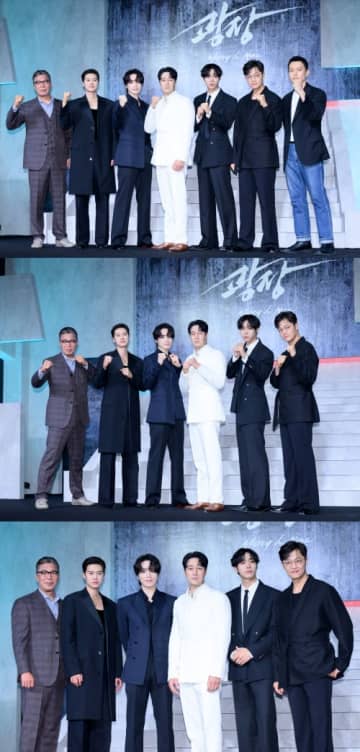 濡れ髪×スーツの破壊力…“186cmの圧倒的比率”チュ・ヨンウ、ベテラン陣に並ぶ存在感【独自写真】