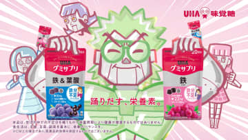 こっちのけんとさんが鉄分“ギリギリ”な人へ歌う！鉄22mg配合(＊)のUHAグミサプリCM 第2弾「ギリギリです～鉄、鉄＆葉酸～」篇～キャラクターデザインは室木おすしさんが担当～　2025年6月7日(土)より全国にて放送開始　＊UHAグミサプリ 鉄の場合