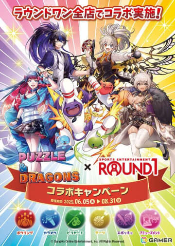 ROUND1で「パズドラ」コラボが開催中！オリジナルノベルティやコラボパックなどを展開