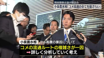 小泉農水相｢コメ流通の全てを総ざらい｣ 　初の関係閣僚会議