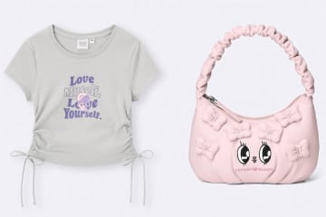 GU「エスターバニー」コラボウェア、バラ持つうさぎ刺繍のストライプシャツ＆サイドギャザーTなど
