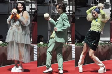 ぱーてぃーちゃん　メロン風衣装でランウェイ闊歩「出たての鈴木亜美さんみたい」