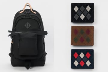 エンダースキーマの25年夏秋、“小型バッグを連結”バックパック＆レザーのアーガイル柄ミニ財布