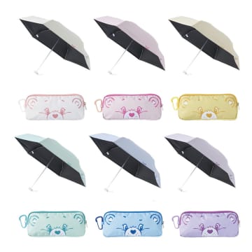 “ムーンバット×ケアベア™”グッズが激カワ！UVカット率100％で梅雨も真夏も安心な折りたたみ日傘＆くっつきタオルが最強すぎる♪