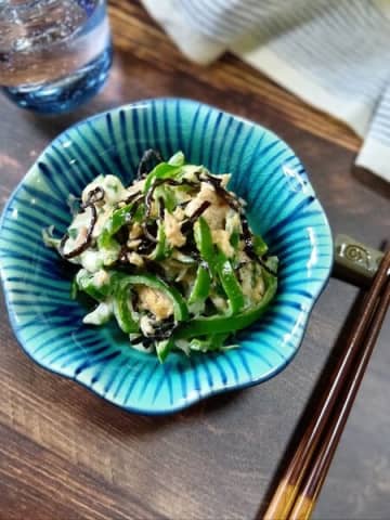 忙しい日こそコレ！【ピーマンとツナの塩こんぶマヨ炒め】ピーマンの苦さ軽減で食べやすい！